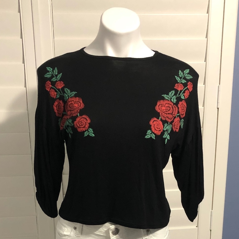 Rose embellished top